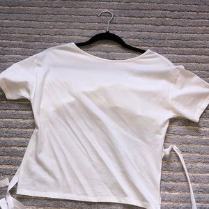 Zara Open Back with Ties White T-shirt top